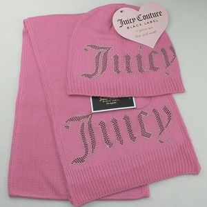 Juicy Couture Black Label Women's Beanie Hat Scarf
